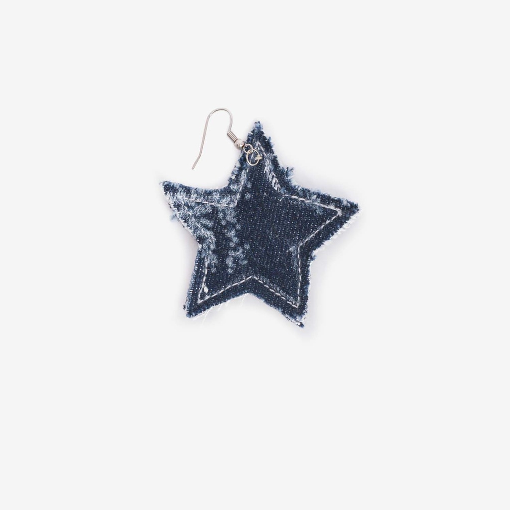 Boucle d'oreille étoile en denim